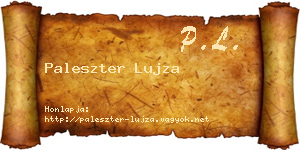 Paleszter Lujza névjegykártya